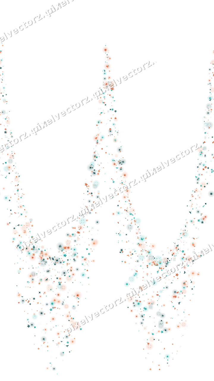 Seamless glitter garland in orange on a transparent background