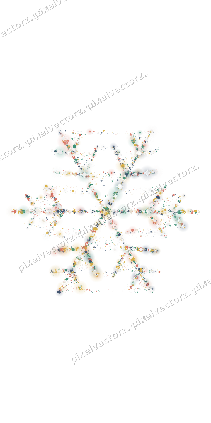 Seamless glitter snowflake in amber on a transparent background