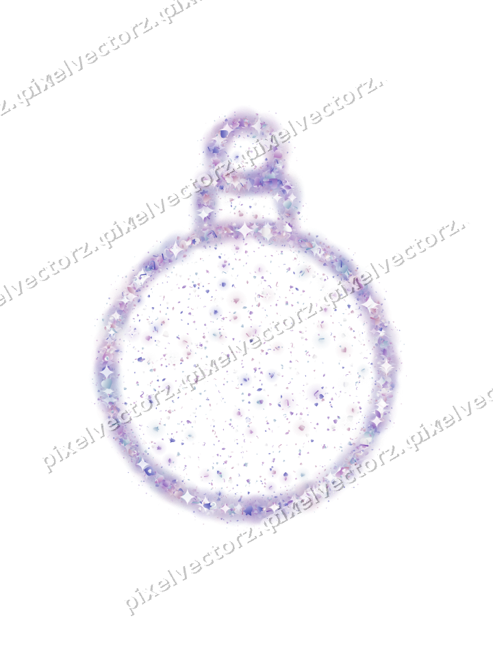 Seamless glitter bauble in purple and blue on a transparent background