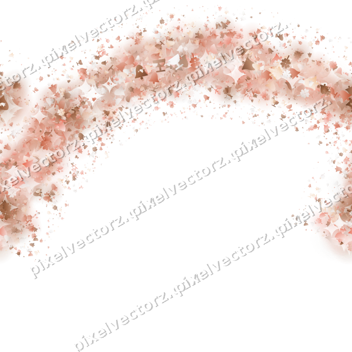 Seamless glitter arc in orange and red on a transparent background