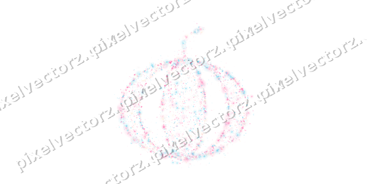 Seamless glitter pumpkin in pink and cyan on a transparent background