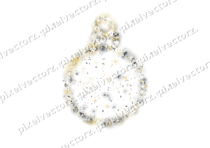 Seamless glitter bauble in amber and grey on a transparent background