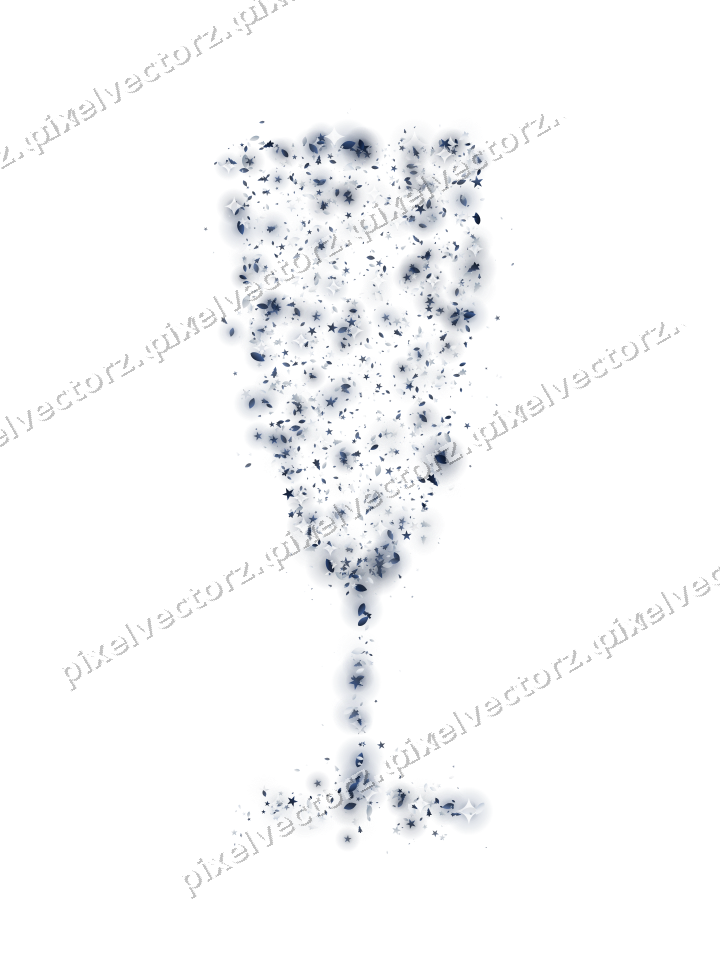 Seamless glitter champagne flute on a transparent background