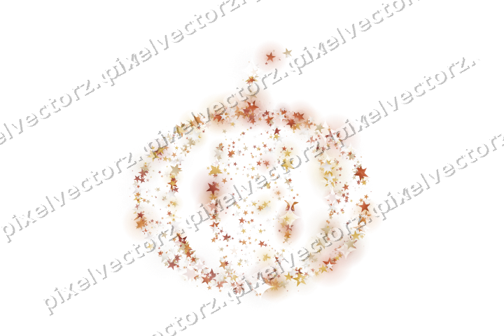 Seamless glitter pumpkin of stars on a transparent background