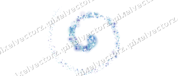 Seamless glitter spiral in blue and cyan on a transparent background