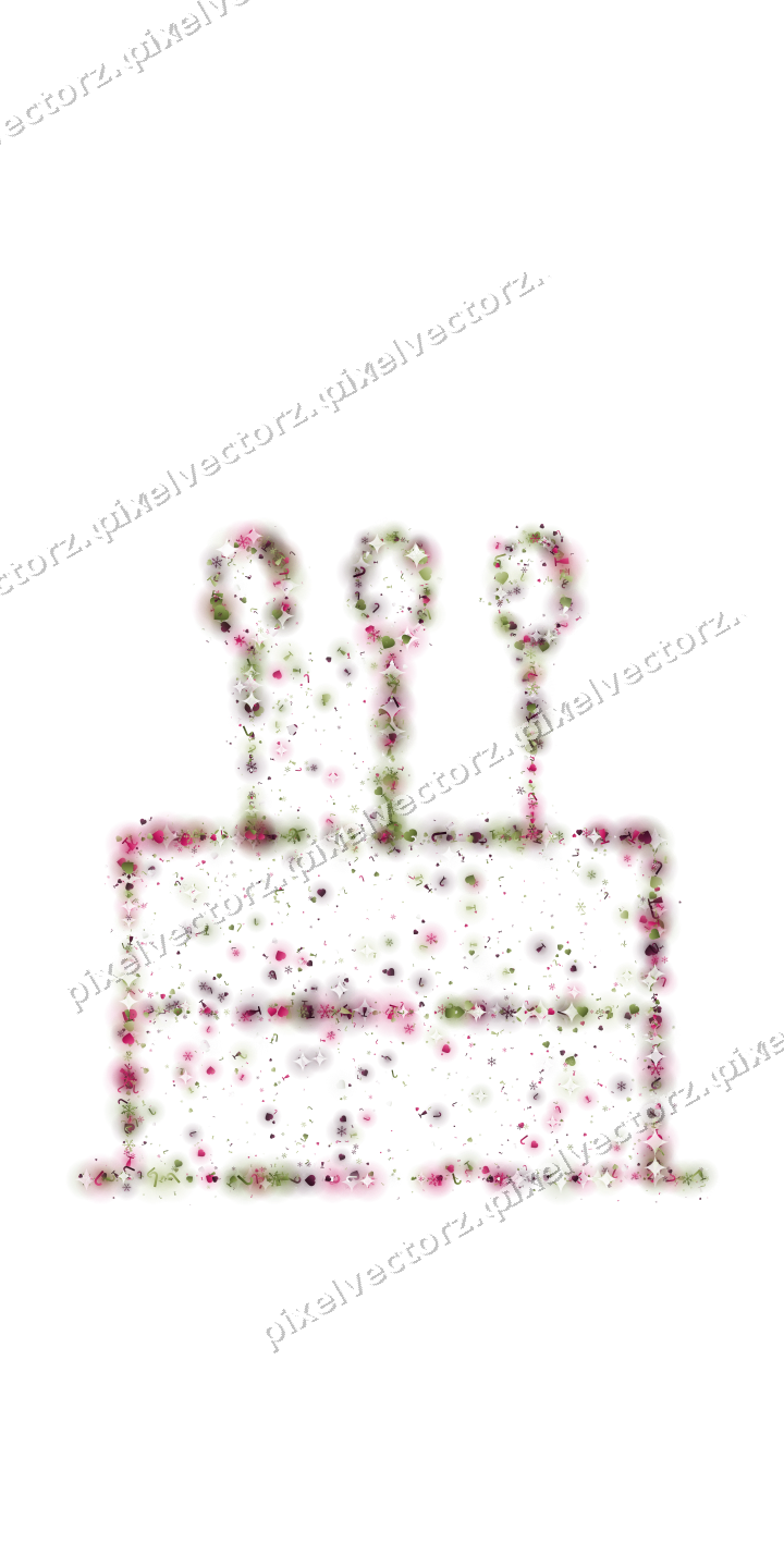Seamless glitter birthday cake in lime on a transparent background