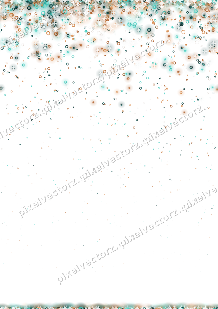 Seamless falling glitter in orange on a transparent background