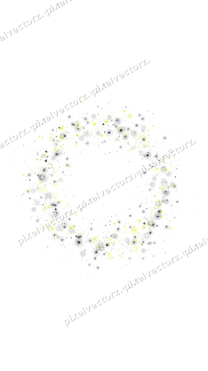 Seamless glitter wreath in yellow and grey on a transparent background