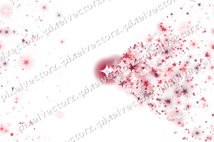 Nahtloser Glitzerfächer aus Sternen in Rosa auf transparentem Grund