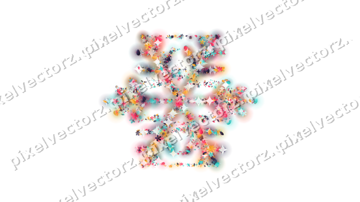 Seamless glitter snowflake in pink on a transparent background
