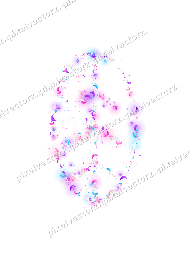 Seamless glitter leaf of crescents on a transparent background
