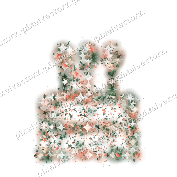 Seamless glitter birthday cake on a transparent background