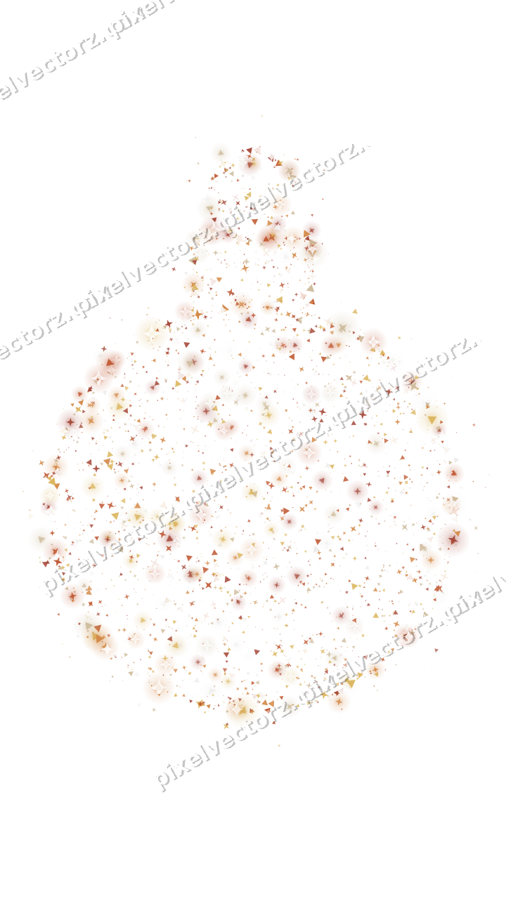 Seamless glitter bauble in orange on a transparent background