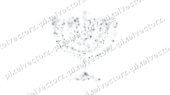 Seamless glitter menorah of flowers on a transparent background