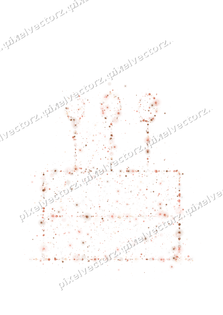 Seamless glitter birthday cake of stars on a transparent background