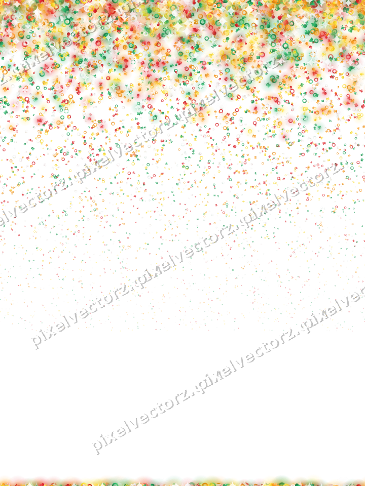 Seamless falling glitter in red and orange on a transparent background