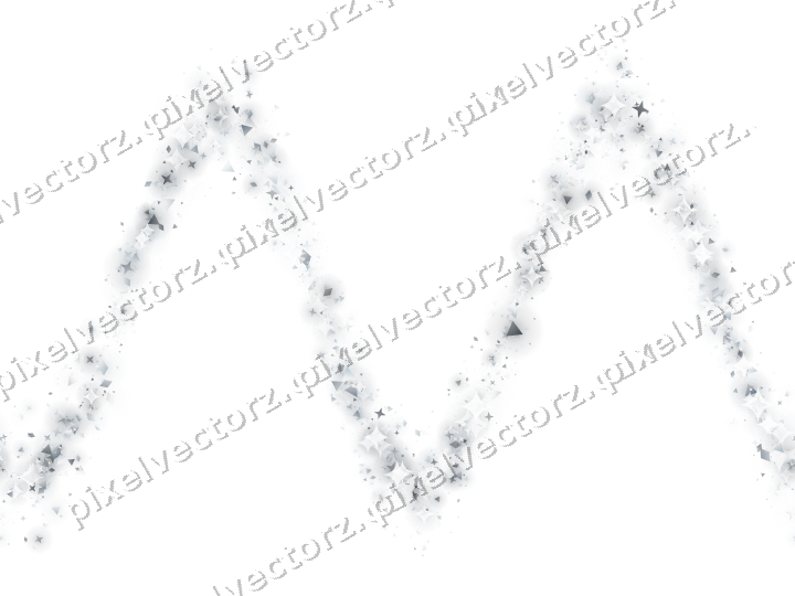 Nahtlose Glitzerwelle aus Sternen und Rauten auf transparentem Grund