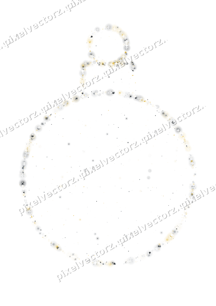Seamless glitter bauble in amber and grey on a transparent background