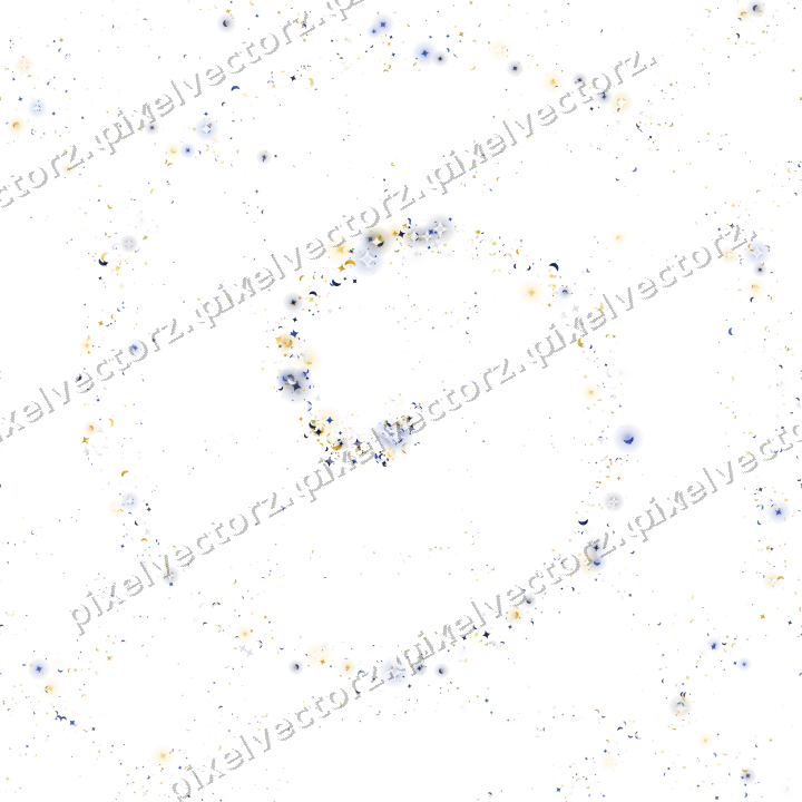 Seamless glitter spiral in amber and blue on a transparent background