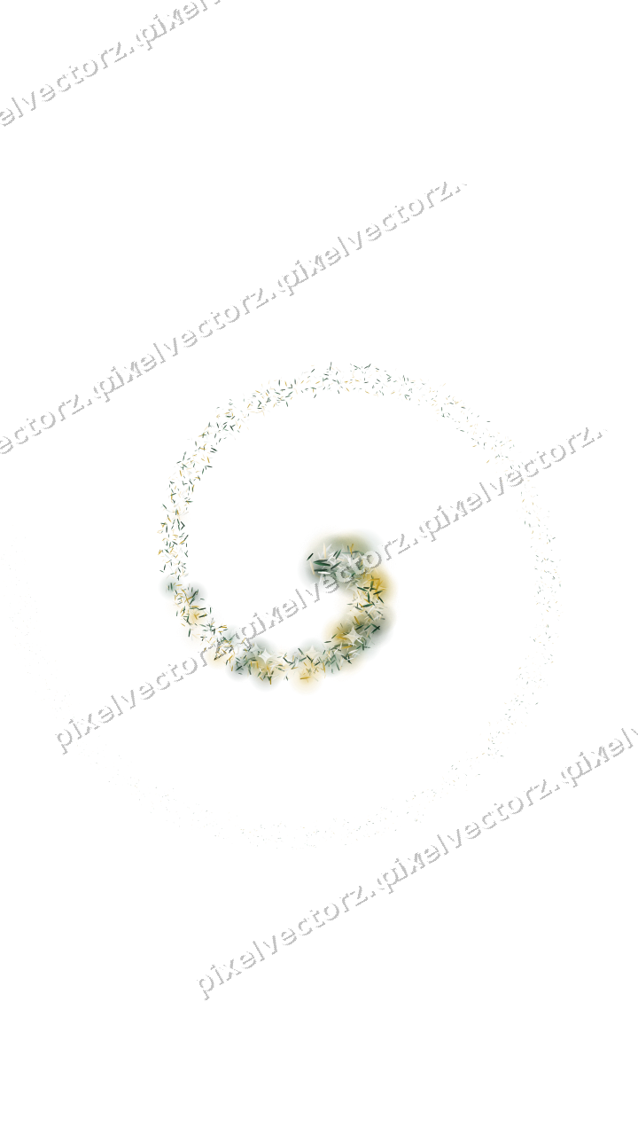 Seamless glitter spiral of shards on a transparent background