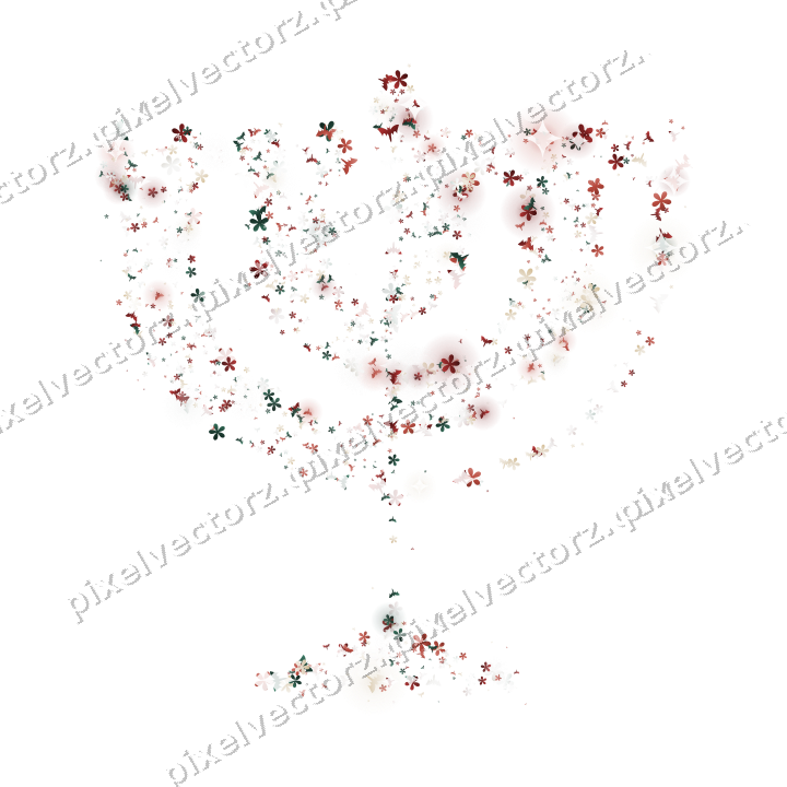Seamless glitter menorah in dark red on a transparent background