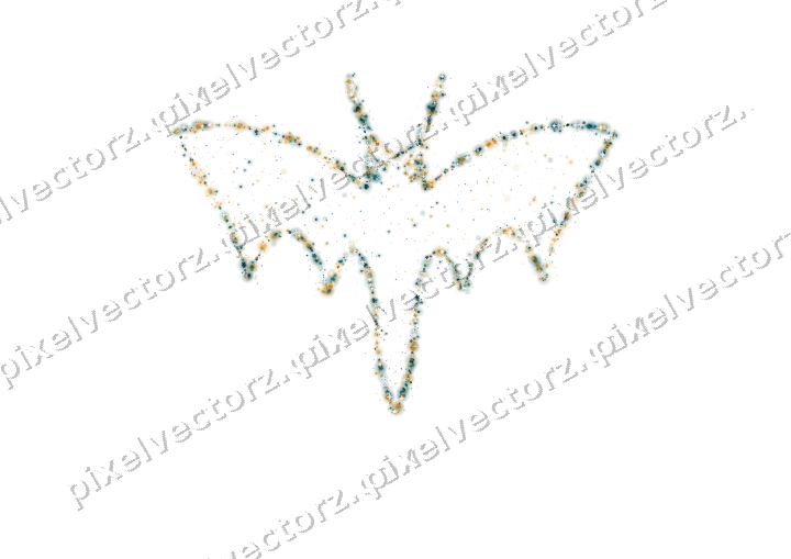 Seamless glitter bat in amber on a transparent background