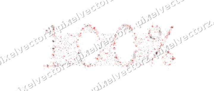 Seamless glitter number 100% in red on a transparent background