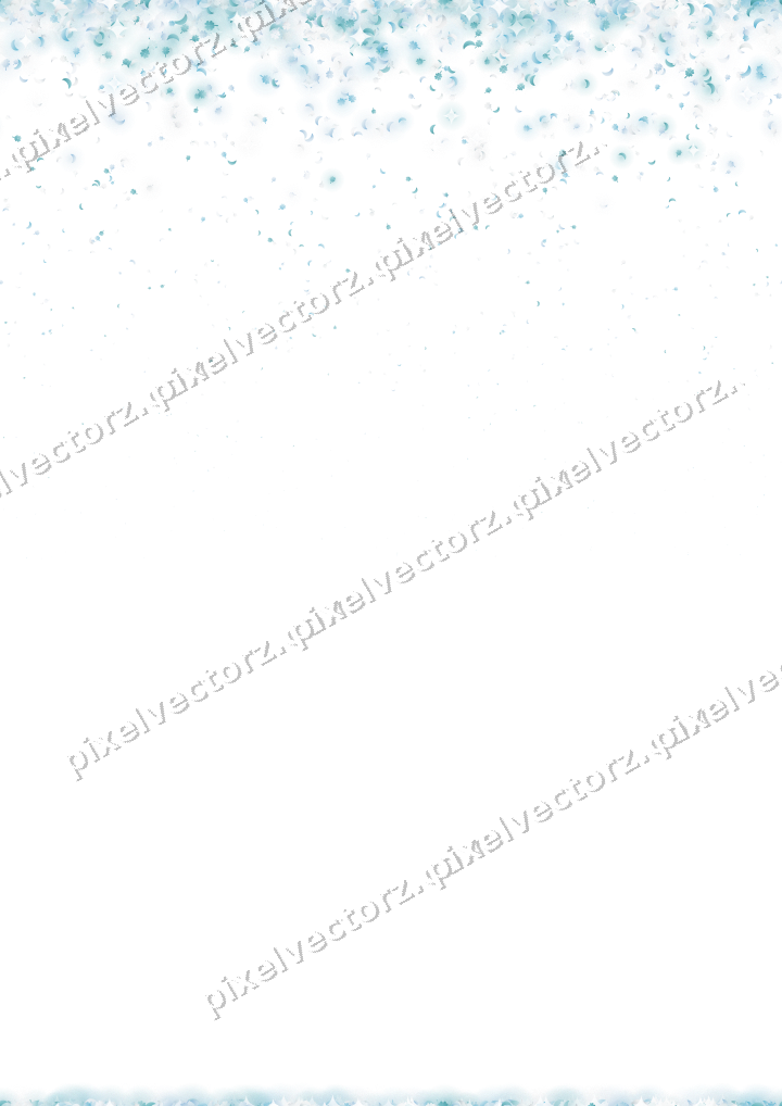 Seamless falling glitter in cyan on a transparent background