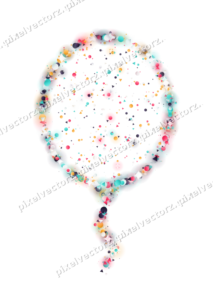 Seamless glitter balloon in pink and amber on a transparent background
