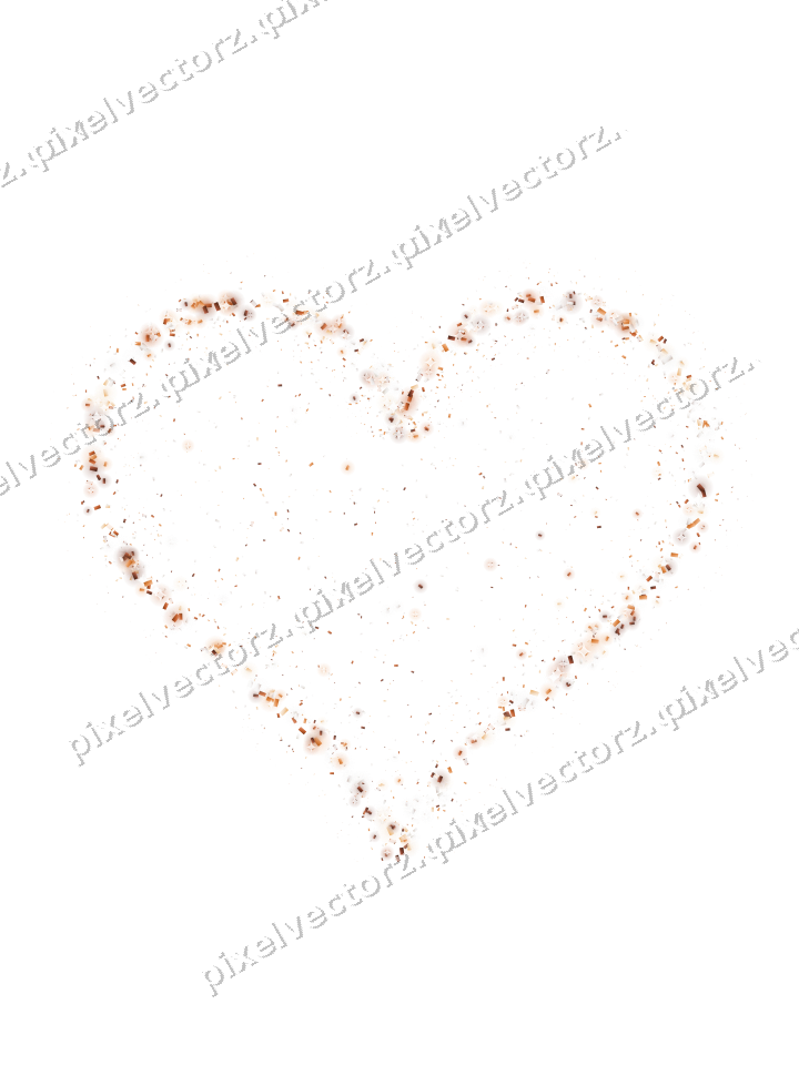 Seamless glitter heart of confetti on a transparent background