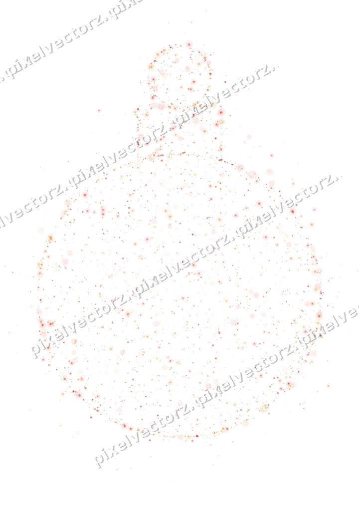 Seamless glitter bauble of stars in red on a transparent background