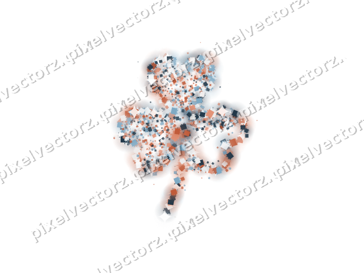 Seamless glitter shamrock of gifts on a transparent background