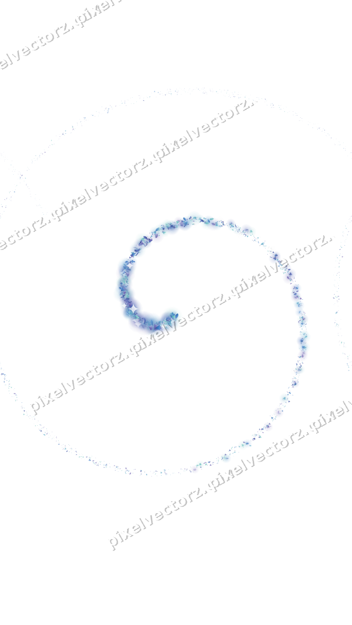 Seamless glitter spiral in blue and cyan on a transparent background