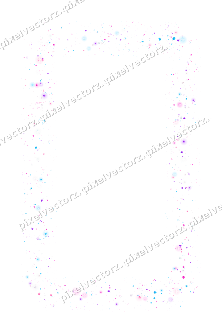 Seamless glitter frame in magenta on a transparent background