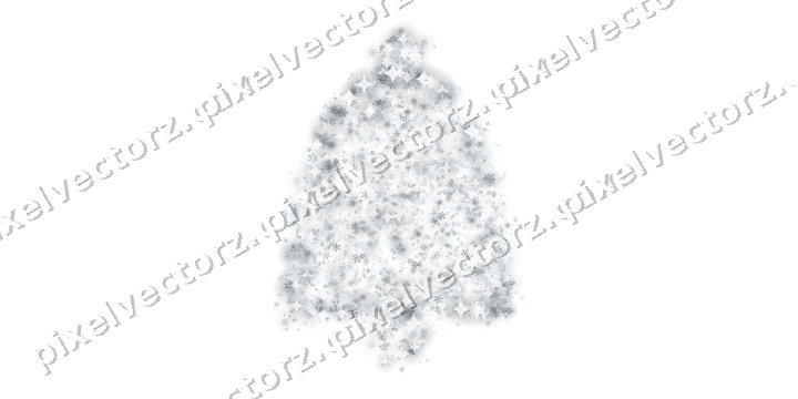 Seamless glitter bell of snowflakes on a transparent background