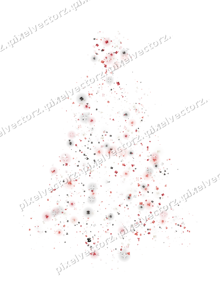 Seamless glitter christmas tree in red on a transparent background