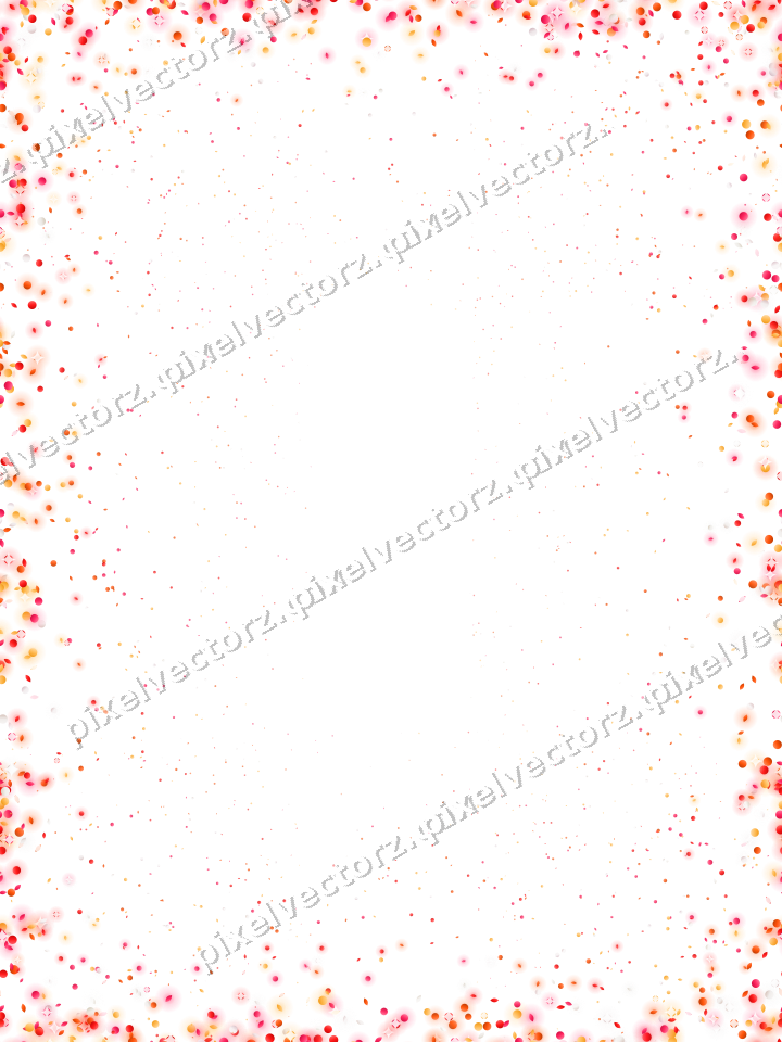 Seamless glitter vignette in red on a transparent background