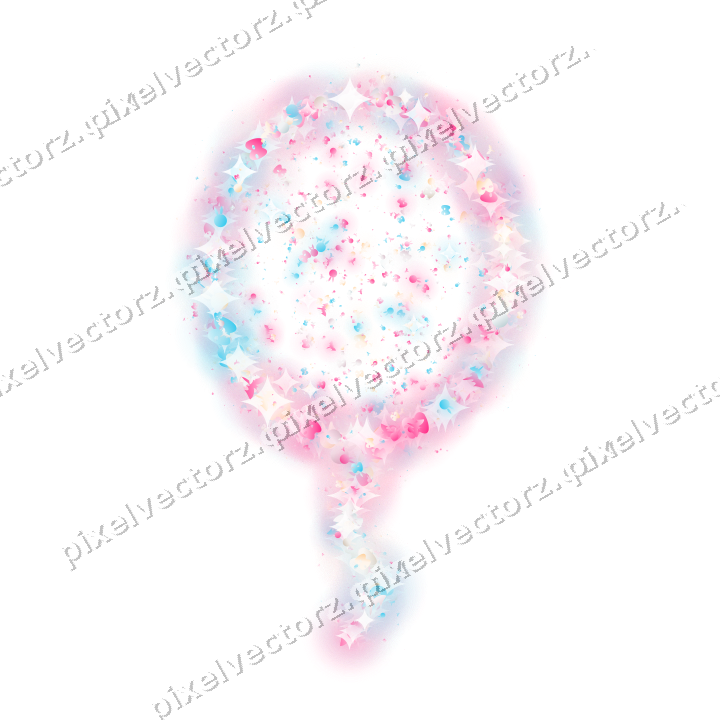 Seamless glitter balloon in pink and cyan on a transparent background
