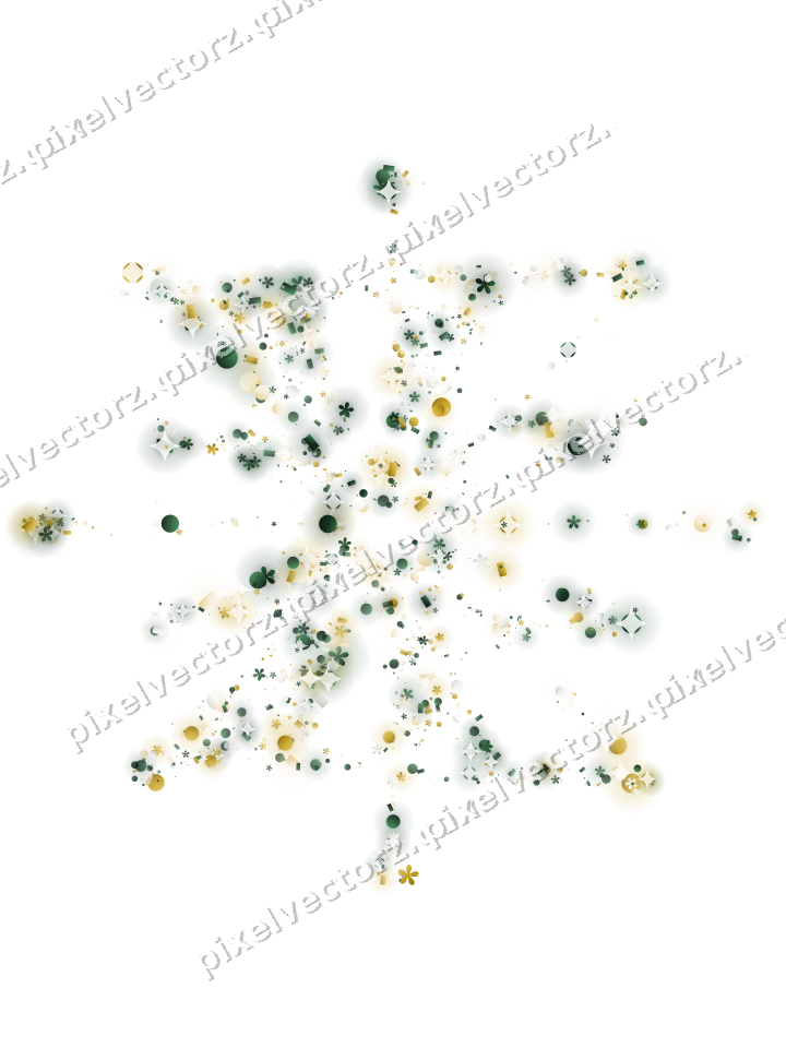 Seamless glitter firework in dark green on a transparent background