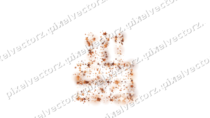 Seamless glitter birthday cake of stars on a transparent background