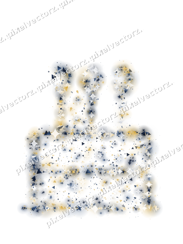 Seamless glitter birthday cake on a transparent background