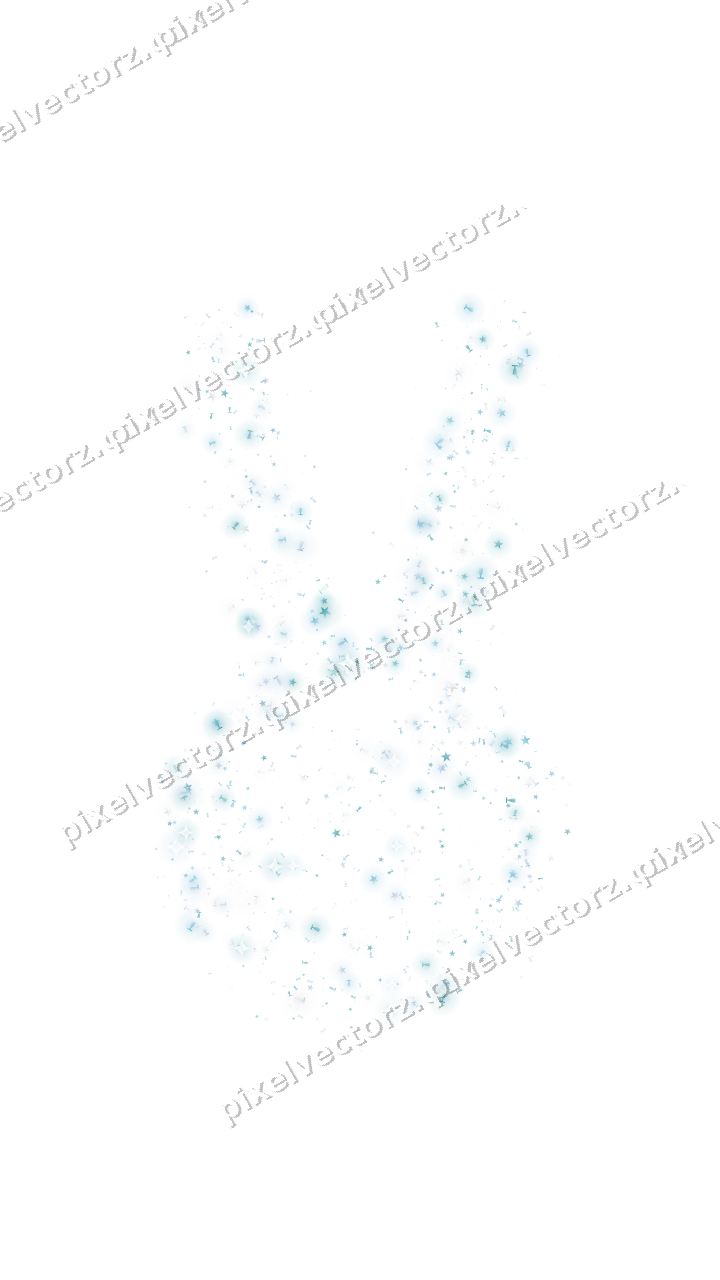Seamless glitter easter bunny in cyan on a transparent background