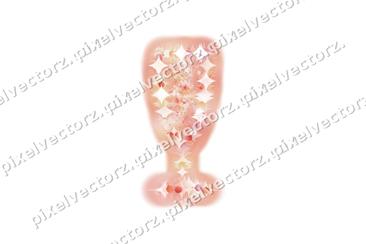 Seamless glitter champagne flute in red on a transparent background