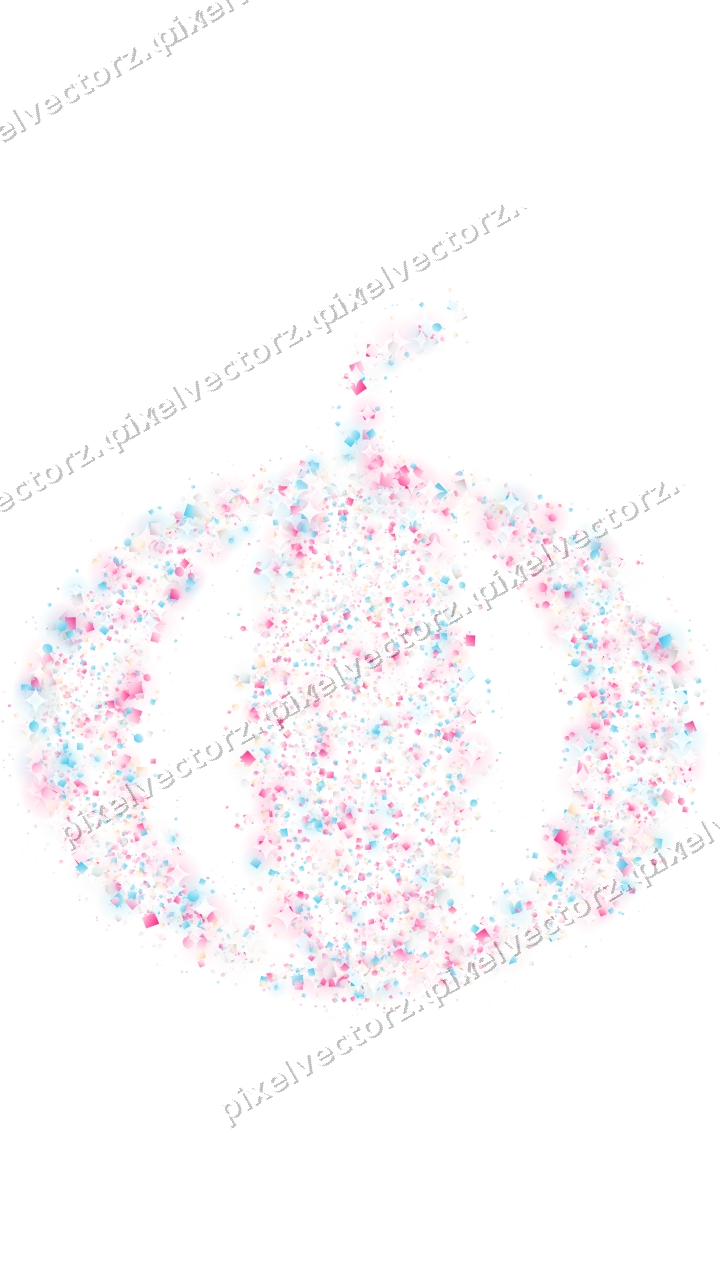 Seamless glitter pumpkin in pink and cyan on a transparent background