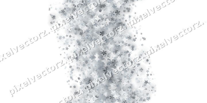 Nahtloses Glitzerband aus Blüten in Blassblau auf transparentem Grund