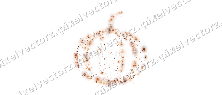 Seamless glitter pumpkin on a transparent background