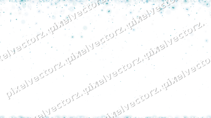 Seamless falling glitter in cyan on a transparent background