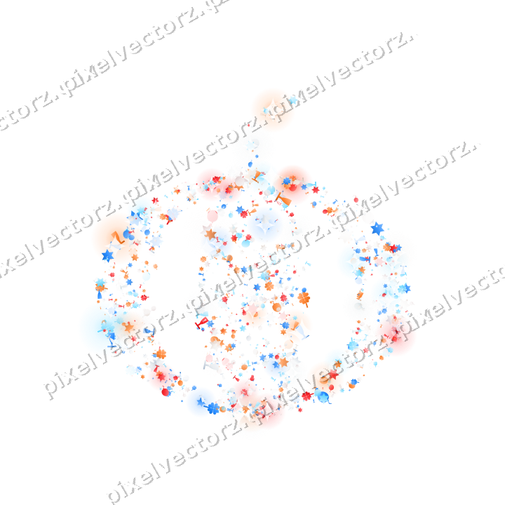 Seamless glitter pumpkin in blue and red on a transparent background