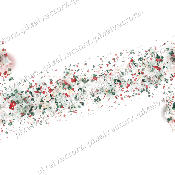 Seamless glitter band of clovers and masks on a transparent background