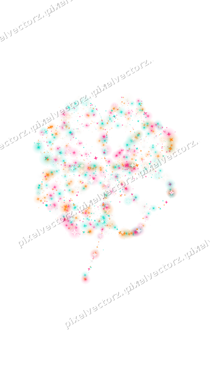 Seamless glitter clover leaf of stars on a transparent background